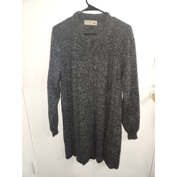 Peruvian link long sweater cardigan alpaca L - Picture 1 of 3
